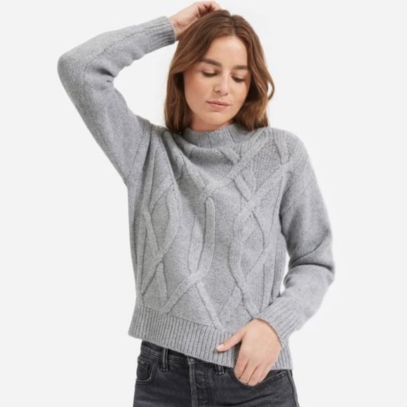 Everlane The Cable Mockneck GREY - Picture 2 of 5